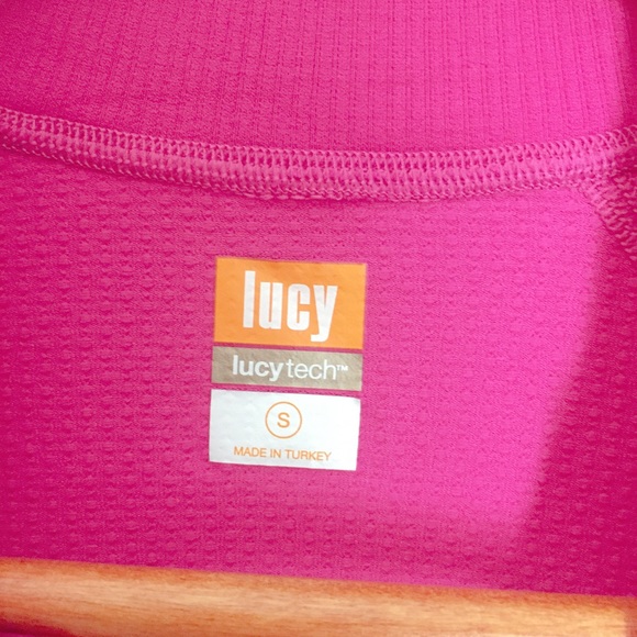 LUCY Pink Long Sleeve Half Zip Workout Top - Picture 5 of 5